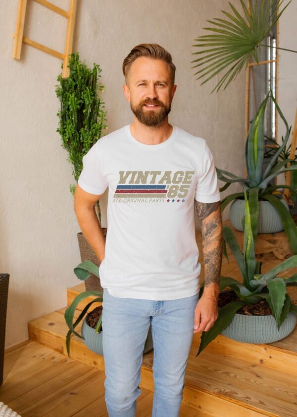 Retro 40th Birthday Gift for Men, Vintage 1985 T-Shirt, 40 Years Old Gift, Classic Eighties Tee, 40 Birthday Present for Him, Dad, Husband - Image 6