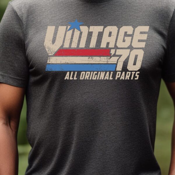 Retro 55th Birthday Gift for Men, Vintage 1970 T-Shirt, 55 Years Old Gift, Classic Eighties Tee, Birthday Present for Him, Dad, Husband G-70 - Image 2