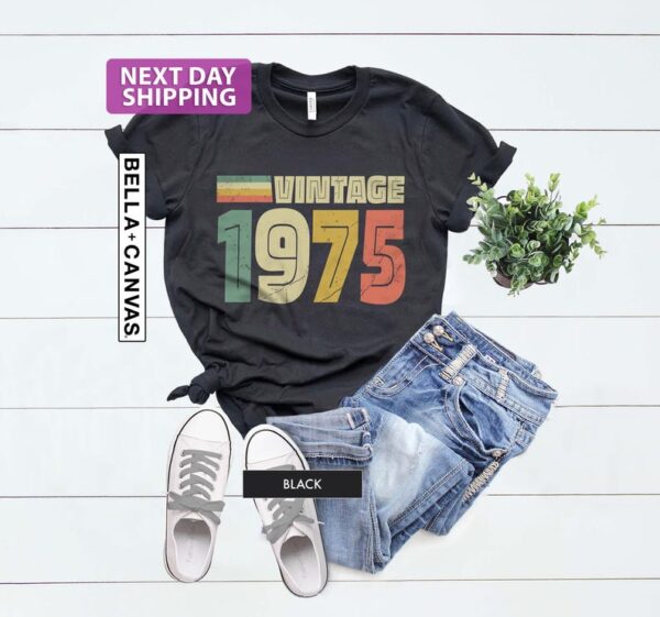 Vintage 1975 Retro Style, 50th Birthday T Shirt 2025, Fiftieth Gift Ideas, Father Gift, 1975 Vintage Birthday Gift, 50th Birthday for Women - Image 4