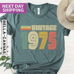 Vintage 1975 Retro Style, 50th Birthday T Shirt 2025, Fiftieth Gift Ideas, Father Gift, 1975 Vintage Birthday Gift, 50th Birthday for Women