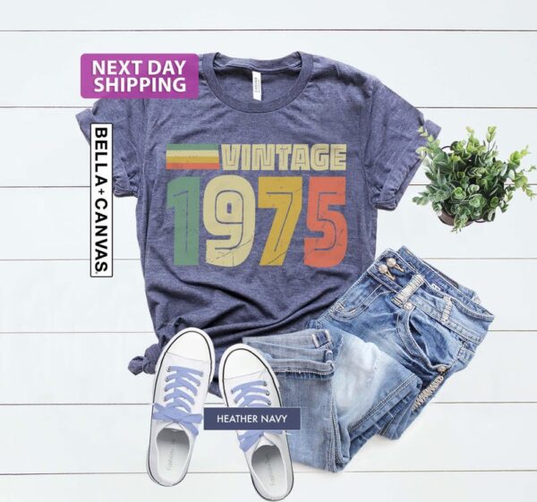 Vintage 1975 Retro Style, 50th Birthday T Shirt 2025, Fiftieth Gift Ideas, Father Gift, 1975 Vintage Birthday Gift, 50th Birthday for Women - Image 3